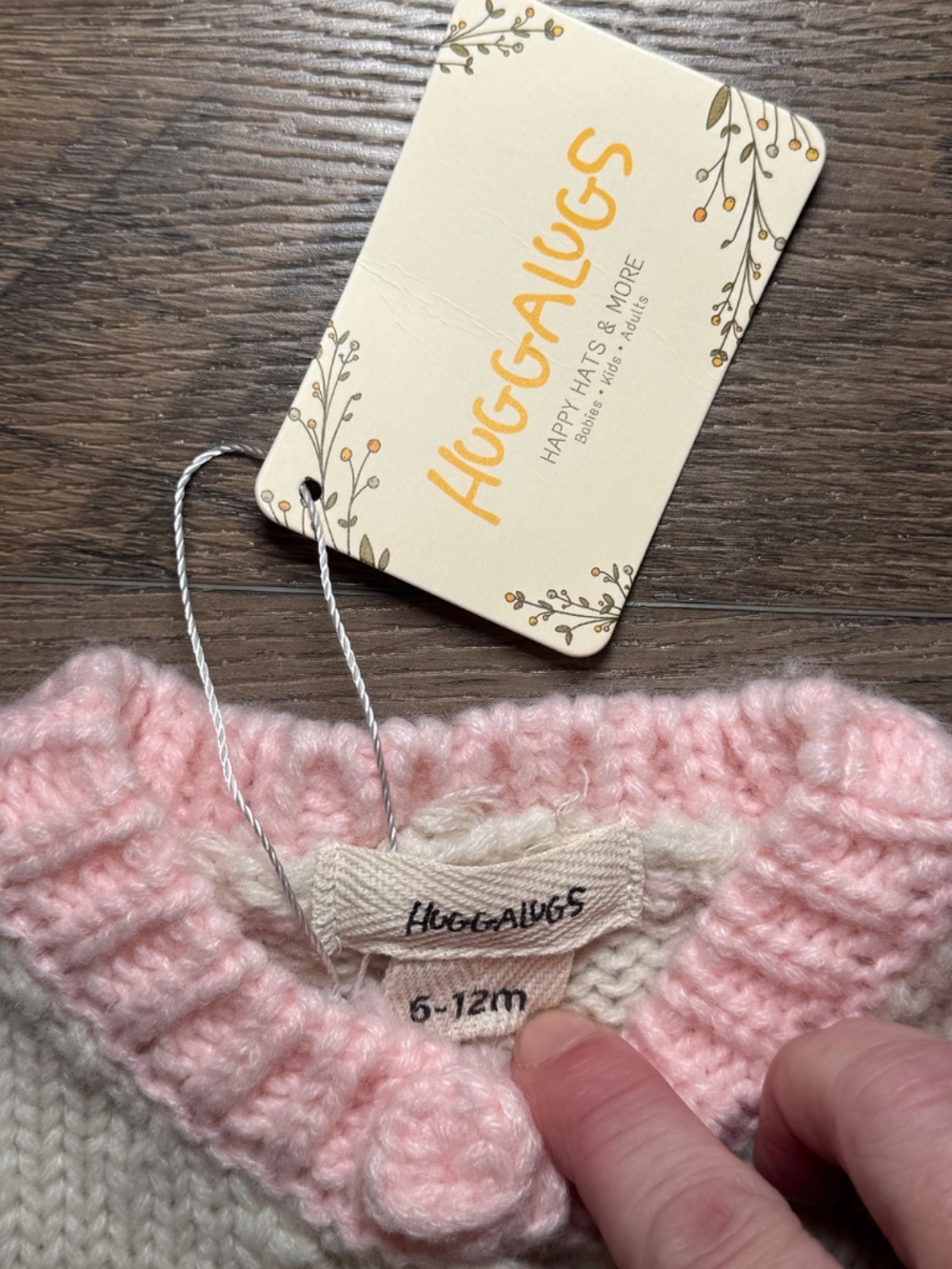 Huggalugs Natural Poppy Sweater w/ Matching Bonnet (034) - Picture 4 of 5